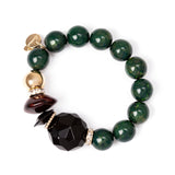 Bracciale elastico con grandi boule Capua - Verde - Sodini Bijoux