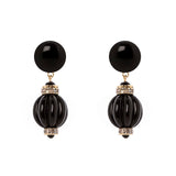 Orecchini con boule a spicchi Capua - Nero - Sodini Bijoux