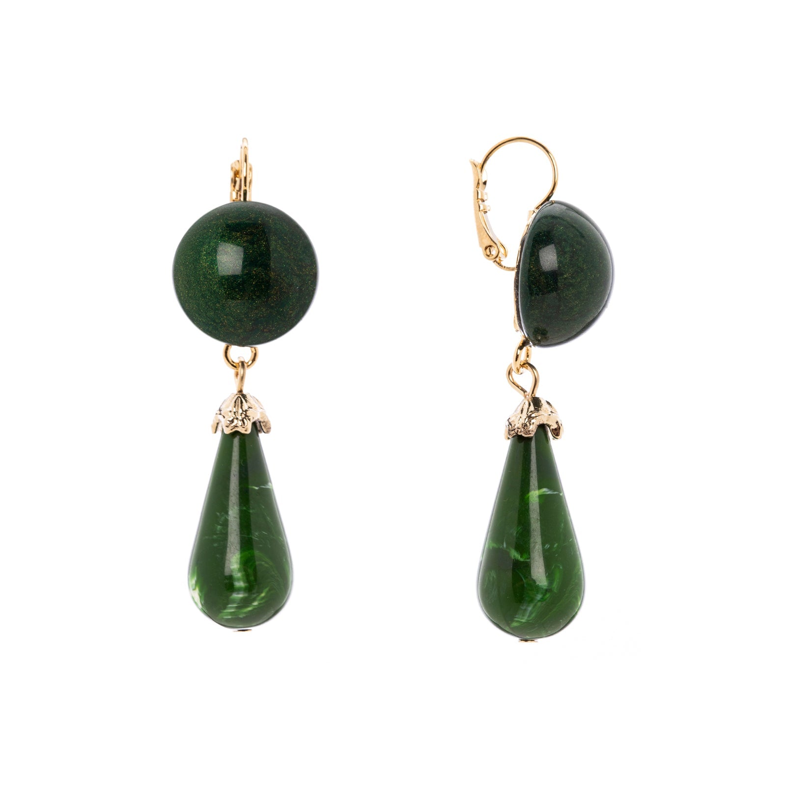 Orecchini boule e goccia Capua - Verde - Sodini Bijoux