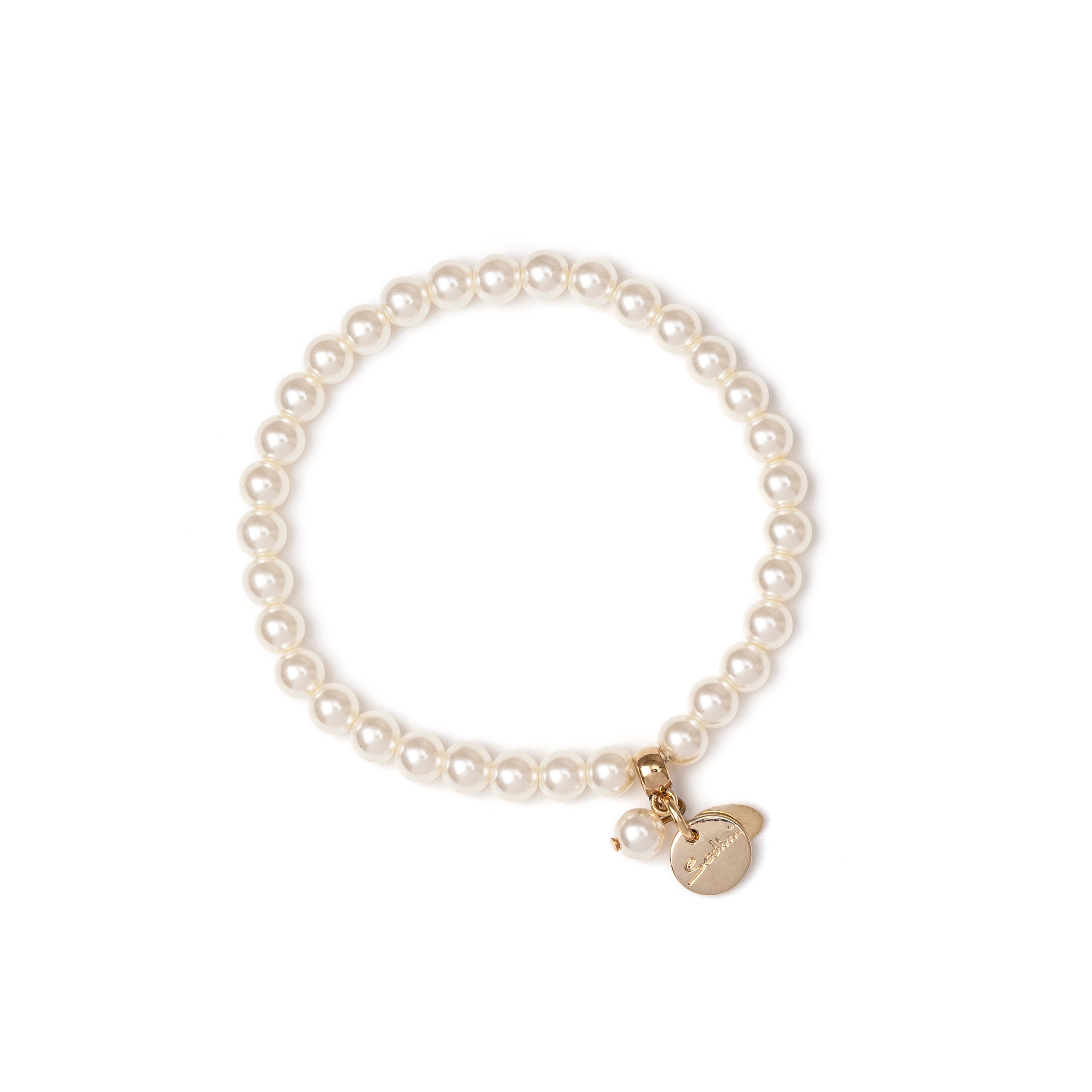 Elastic pearl bracelet Kelly - White - Sodini Bijoux