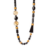 Collana boule, cilindretti e dischetti Zen - Giallo senape - Sodini Bijoux