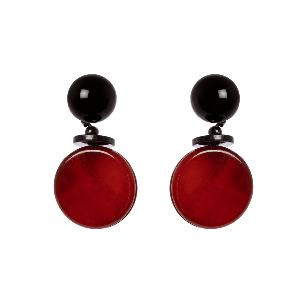 Orecchini a dischetto pendente Zen - Rosso - Sodini Bijoux