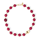 Short necklace with chained boules Tribeca - Rosso - Sodini Bijoux