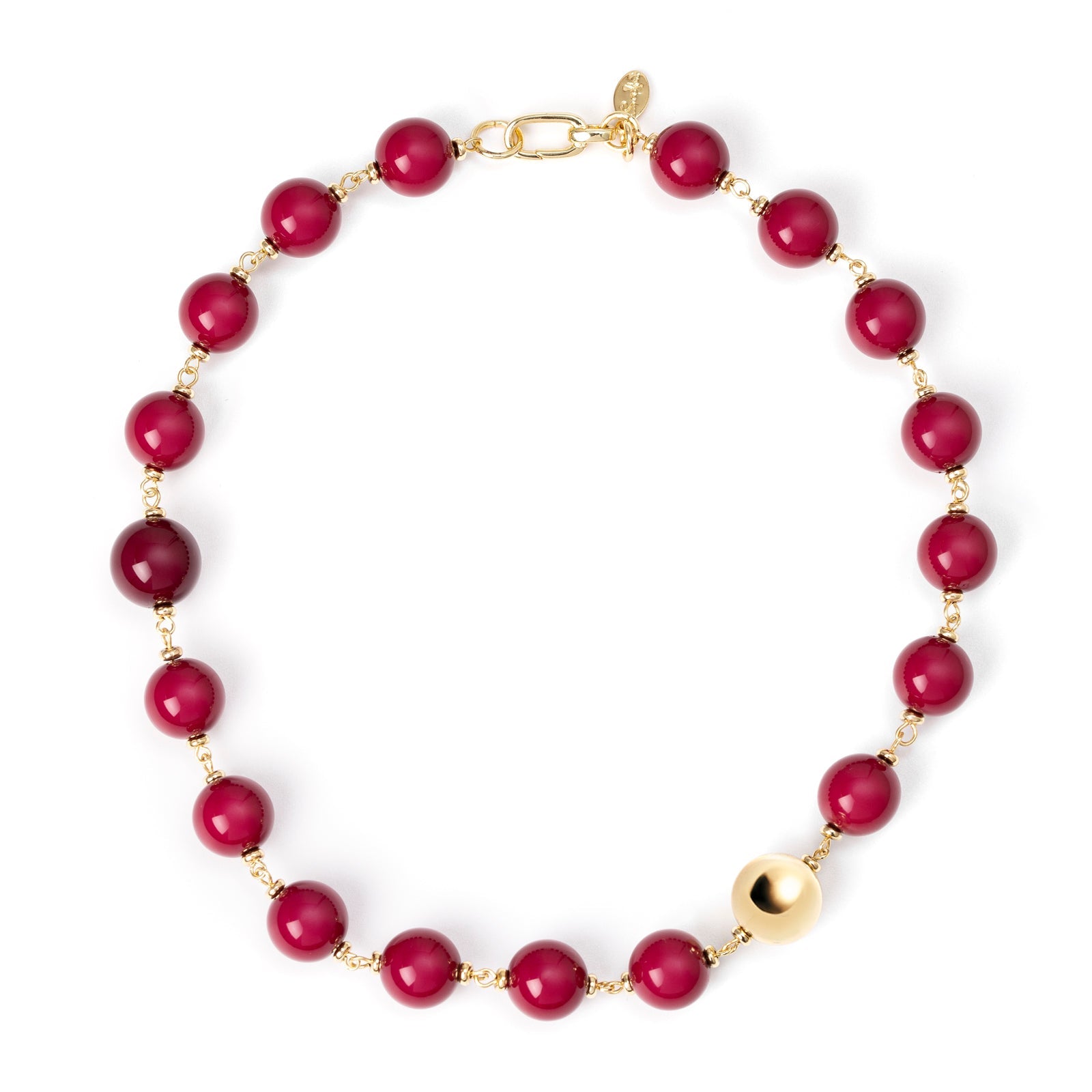 Collana corta a boule incatenate Tribeca - Rosso - Sodini Bijoux