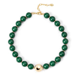 Choker with large boules Tribeca - Verde - Sodini Bijoux