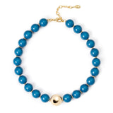 Choker with large boules Tribeca - Blu - Sodini Bijoux