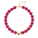 Choker with large boules Tribeca - Rosso - Sodini Bijoux