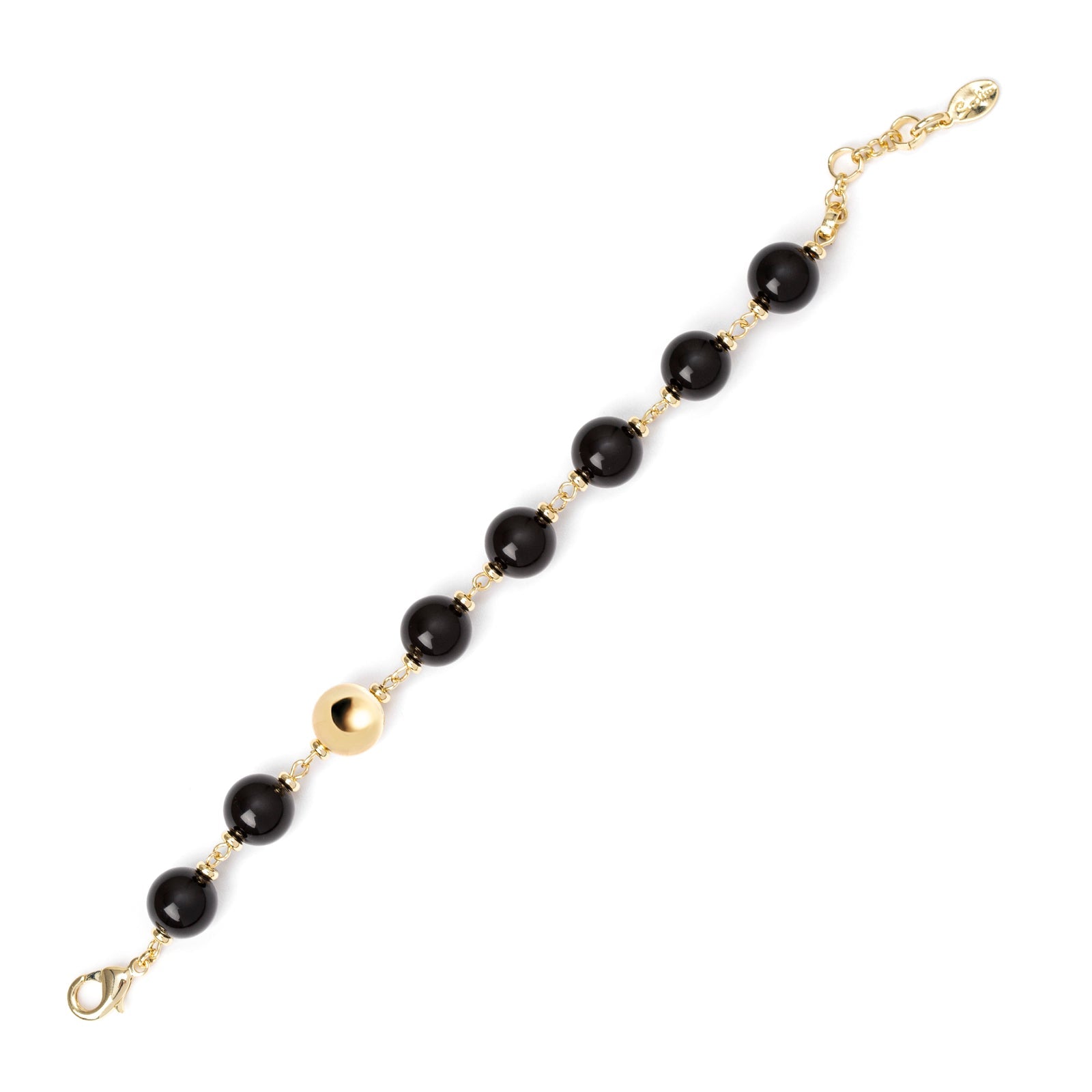 Bracelet with chained boules Tribeca - Nero - Sodini Bijoux