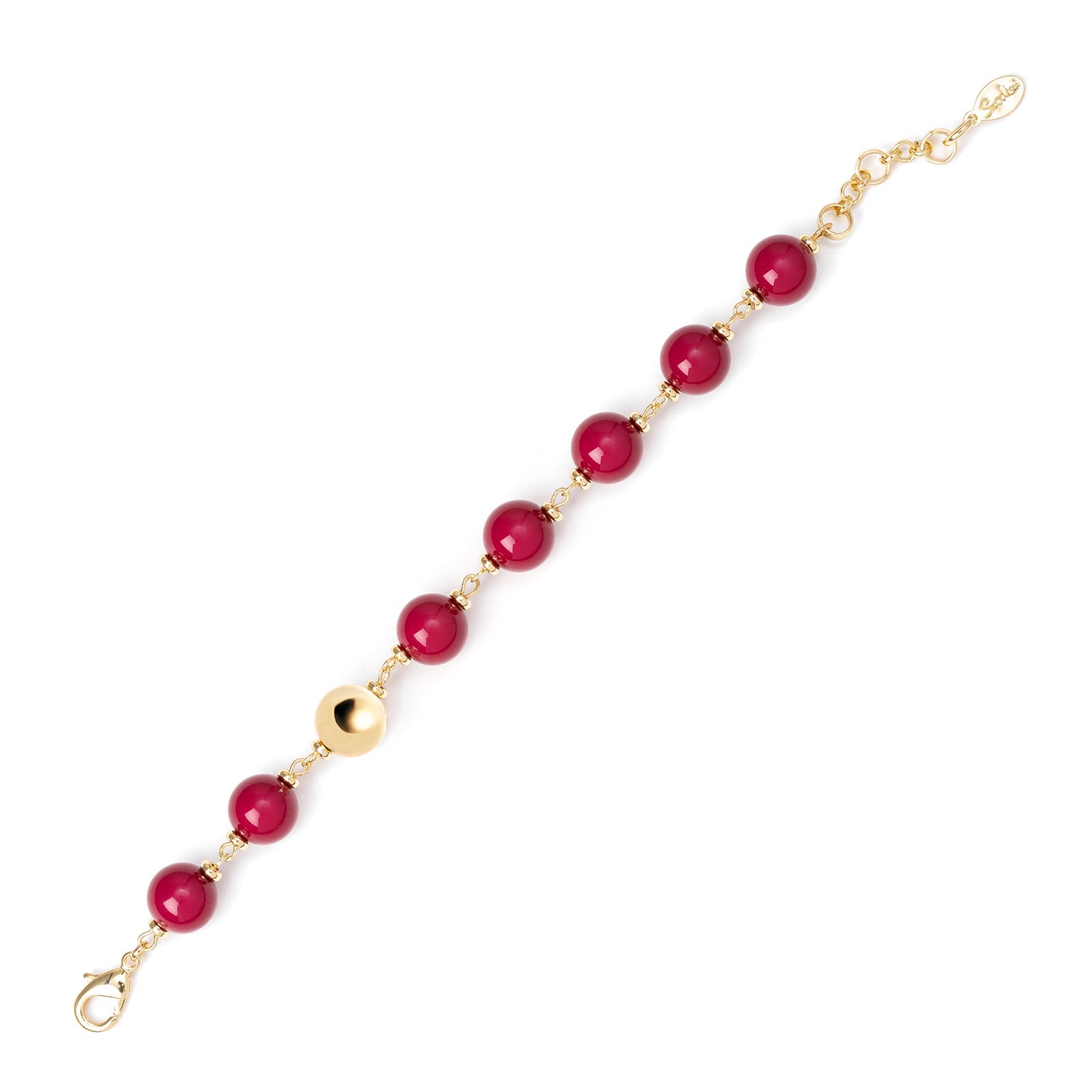 Bracciale a boule incatenate Tribeca - Rosso - Sodini Bijoux