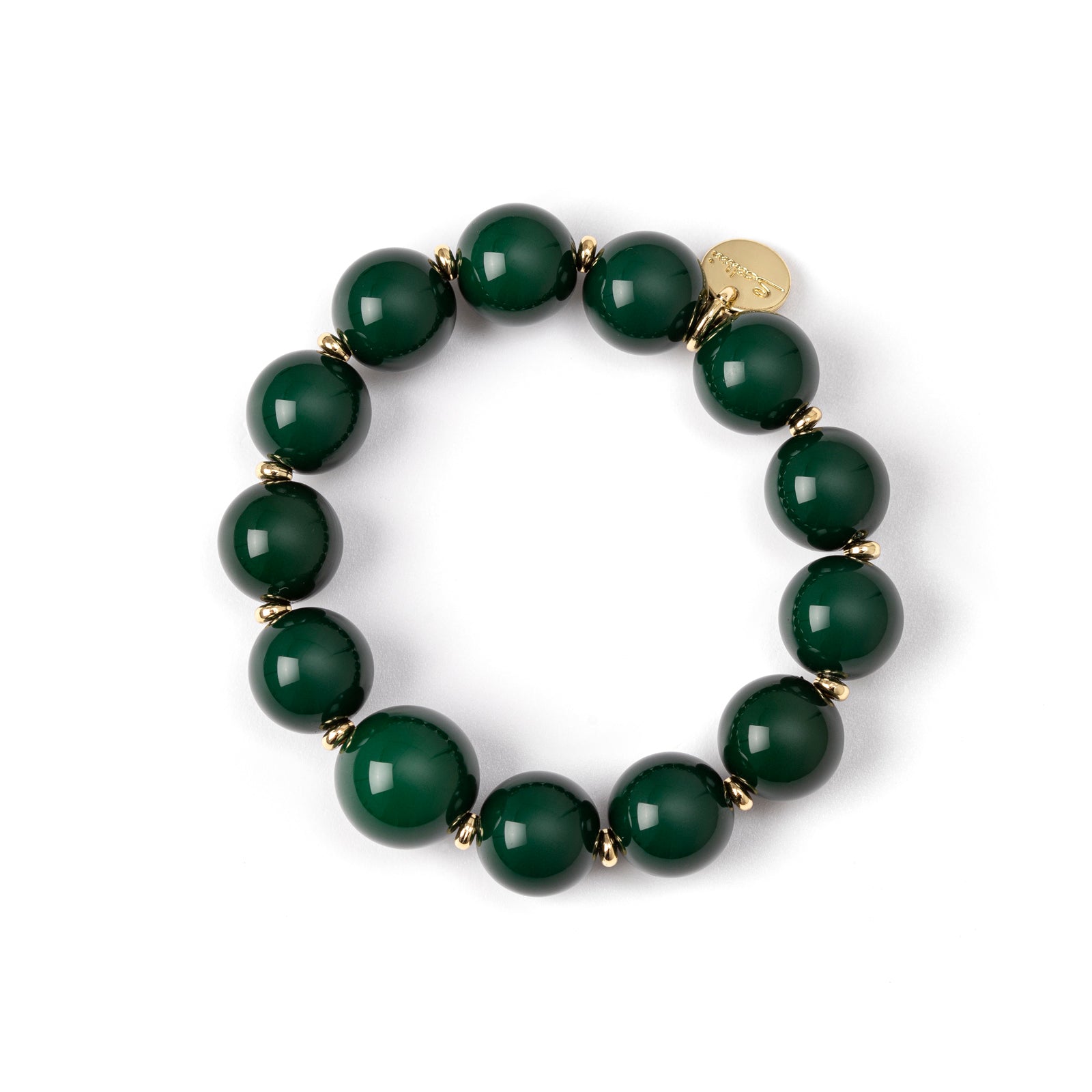 Bracciale elastico a grandi boule Tribeca - Verde - Sodini Bijoux