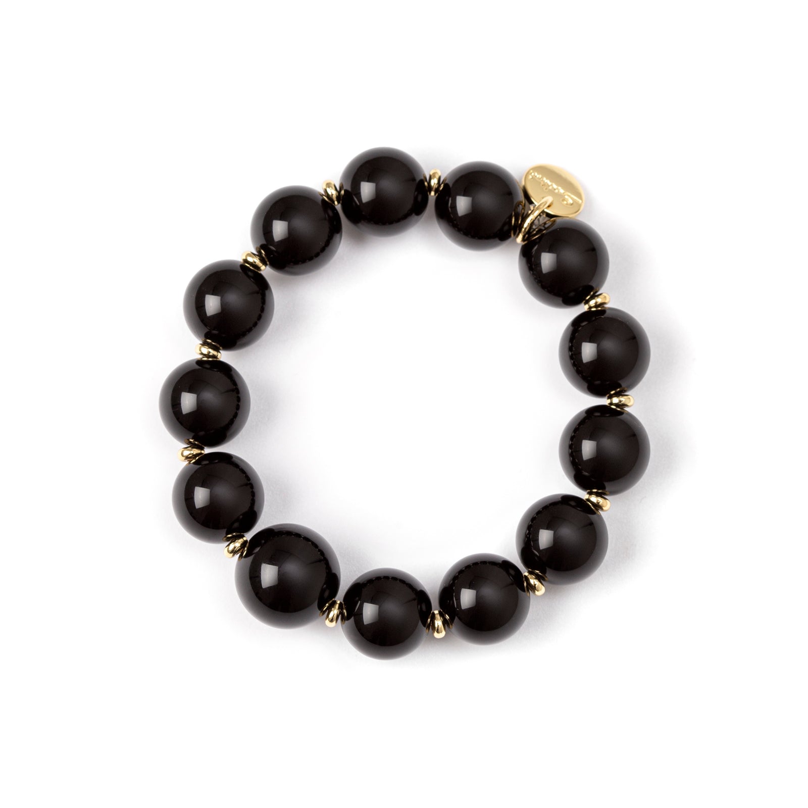 Bracciale elastico a grandi boule Tribeca - Nero - Sodini Bijoux