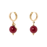 Orecchini cerchietto e boule Tribeca - Rosso - Sodini Bijoux