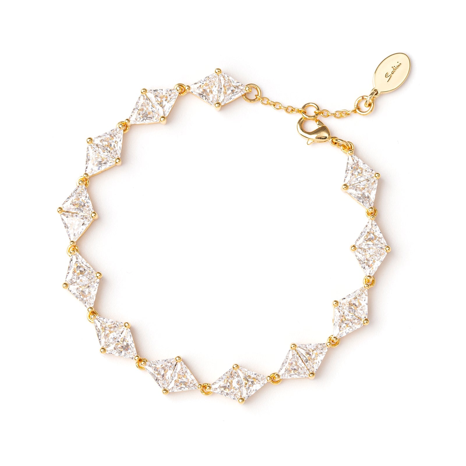 Bracciale di triangoli di zirconi Eva - Oro - Sodini Bijoux