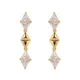 Three rhombuses earrings Eva - Gold - Sodini Bijoux