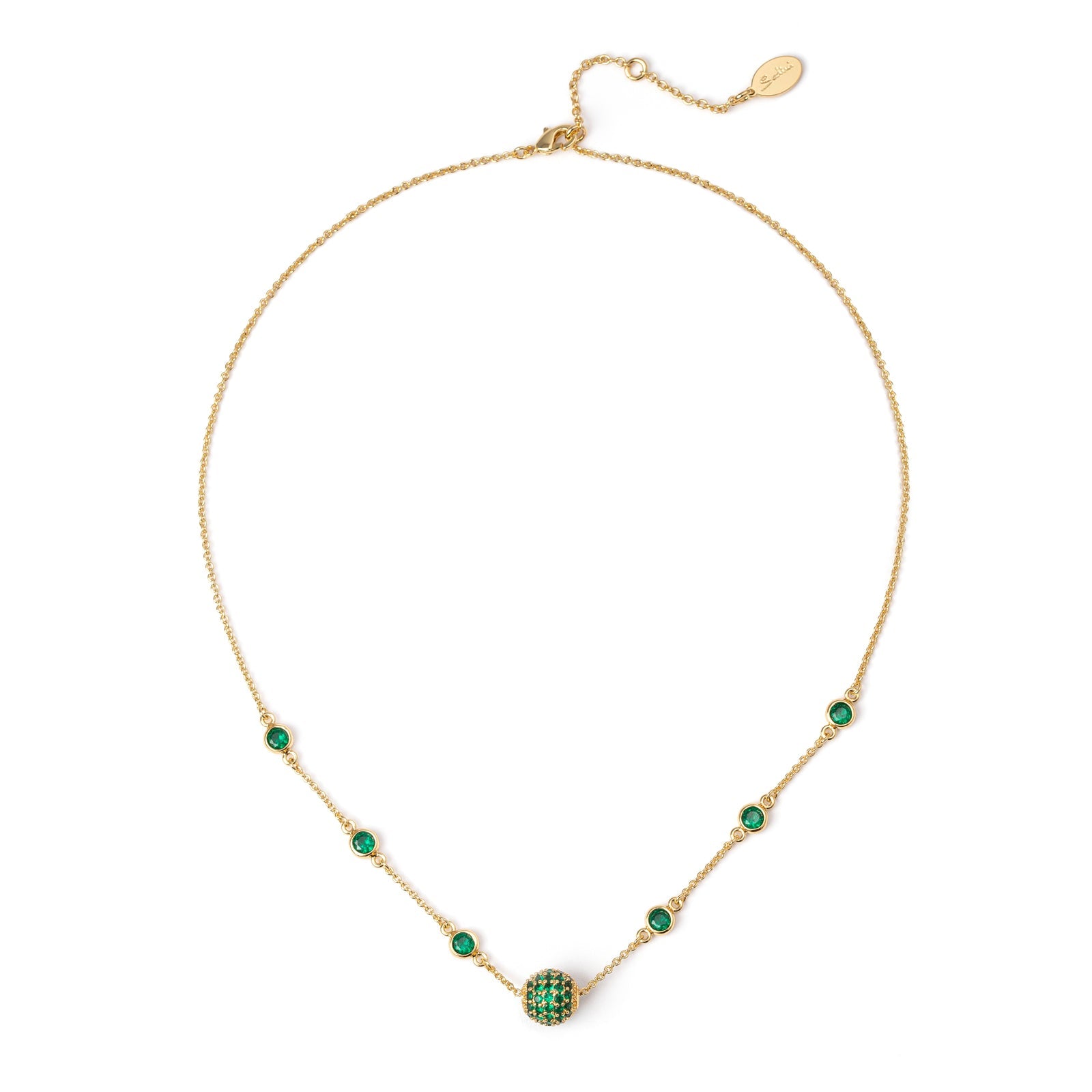 Girocollo bottoncini e sferetta Praline - Verde - Sodini Bijoux