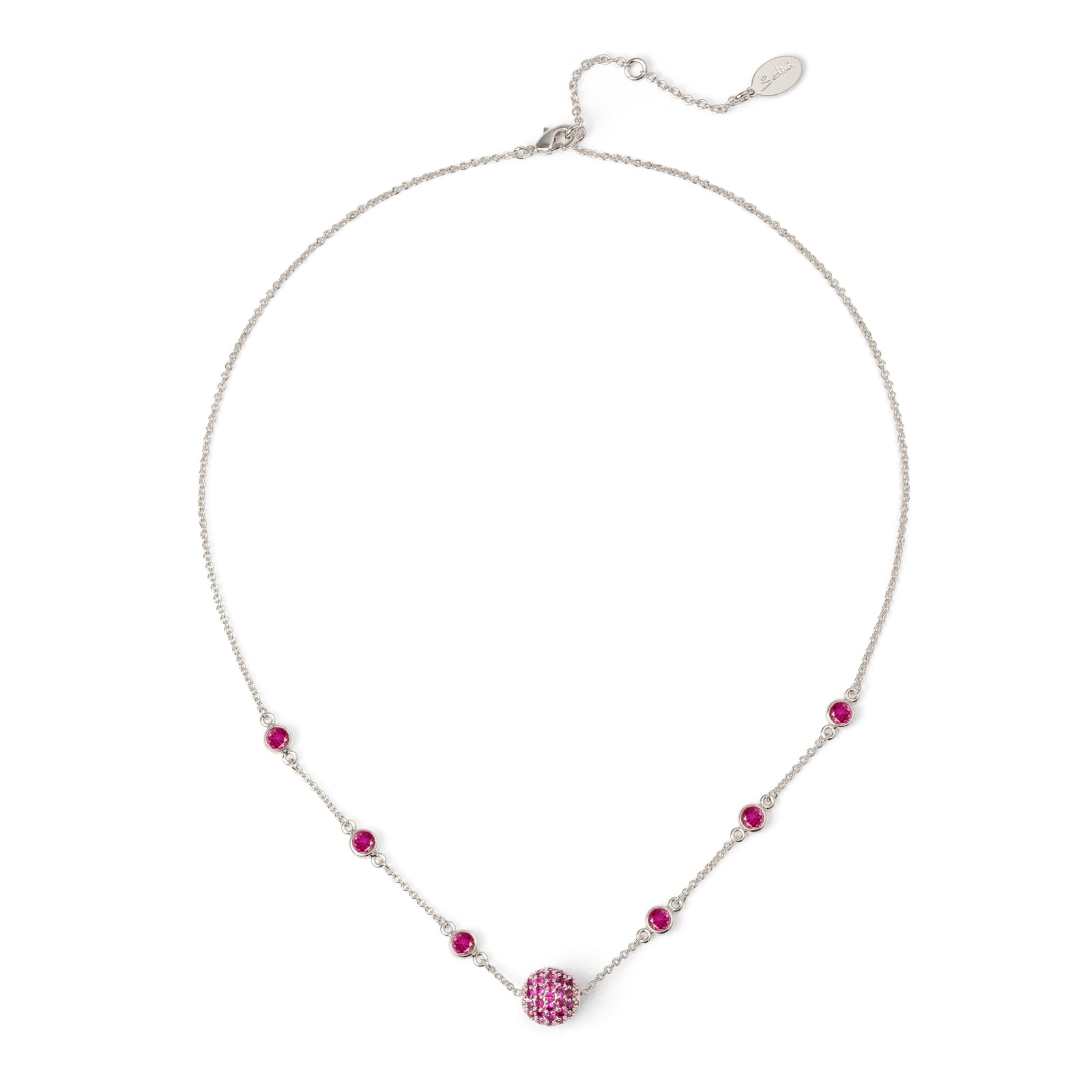 Girocollo bottoncini e sferetta Praline - Fucsia - Sodini Bijoux