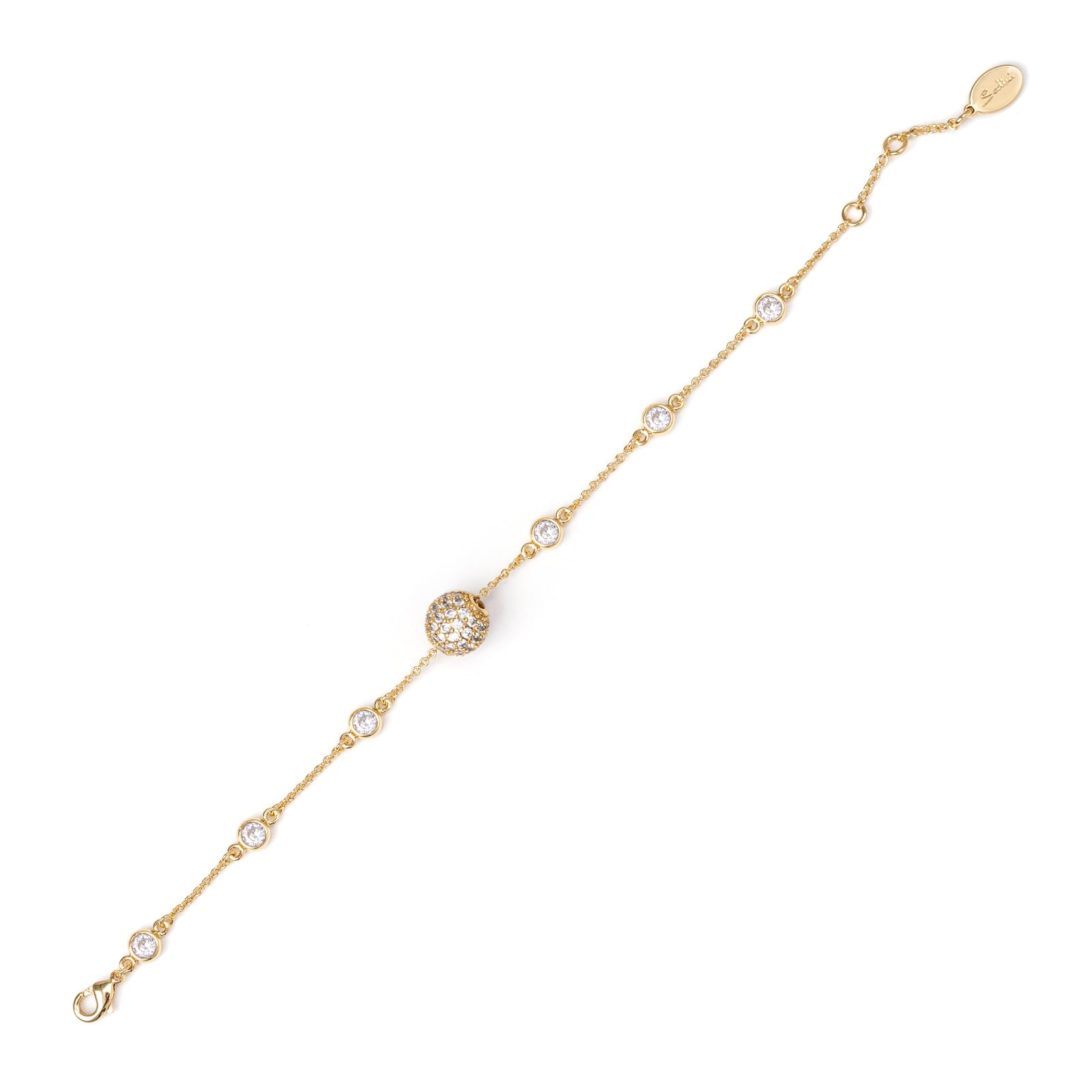 Bracciale bottoncini e sferetta Praline - Oro e bianco - Sodini Bijoux