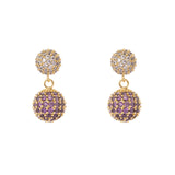 Earrings tiny dome and little sphere Praline - Viola - Sodini Bijoux