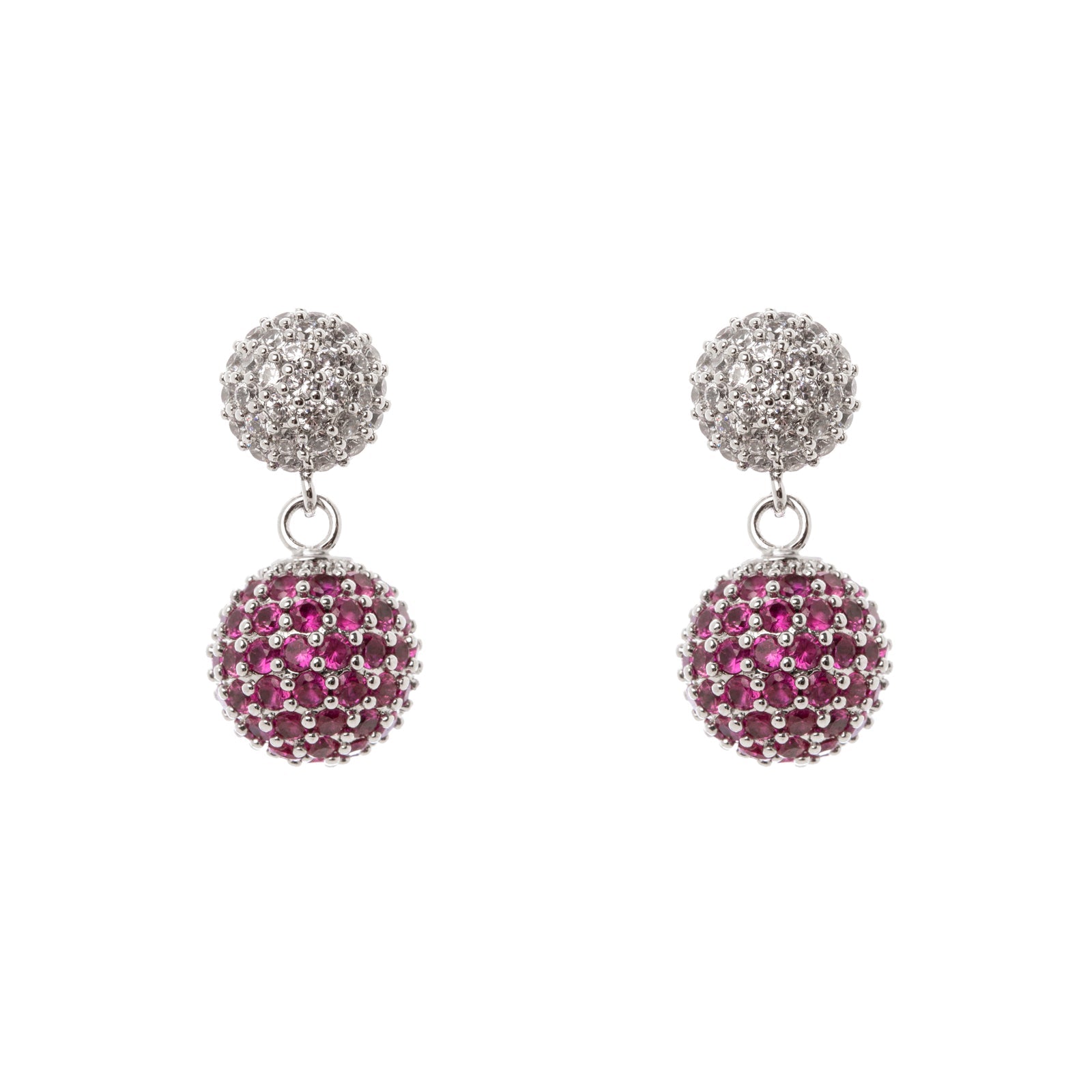 Orecchini calottina e sferetta Praline - Fucsia - Sodini Bijoux