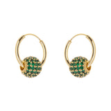 Hoop earrings and little sphere Praline - Verde - Sodini Bijoux