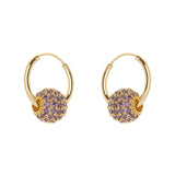 Hoop earrings and little sphere Praline - Viola - Sodini Bijoux