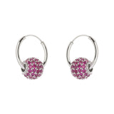 Hoop earrings and little sphere Praline - Fucsia - Sodini Bijoux