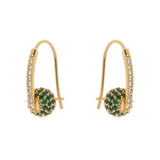 Earrings with bar and little sphere Praline - Verde - Sodini Bijoux