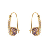 Earrings with bar and little sphere Praline - Viola - Sodini Bijoux