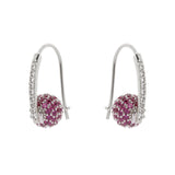 Earrings with bar and little sphere Praline - Fucsia - Sodini Bijoux