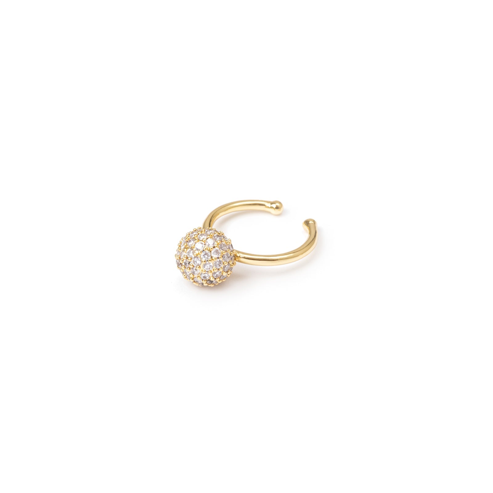 Anello con sfera Praline - Oro e bianco - Sodini Bijoux