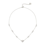 Girocollo catena e cuore Petit Pavè - Bianco - Sodini Bijoux