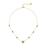 Girocollo catena e cuore Petit Pavè - Verde - Sodini Bijoux