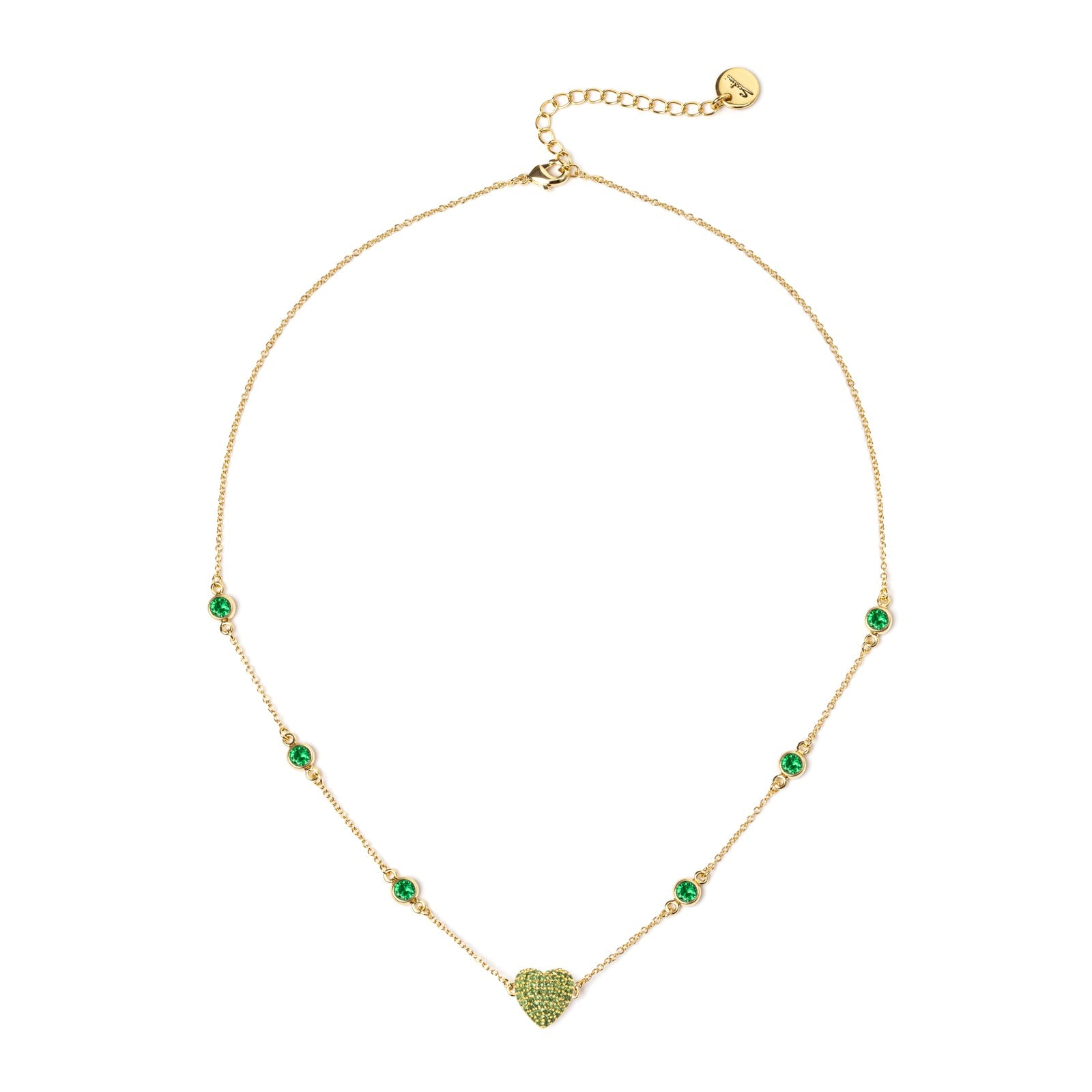 Girocollo catena e cuore Petit Pavè - Verde - Sodini Bijoux