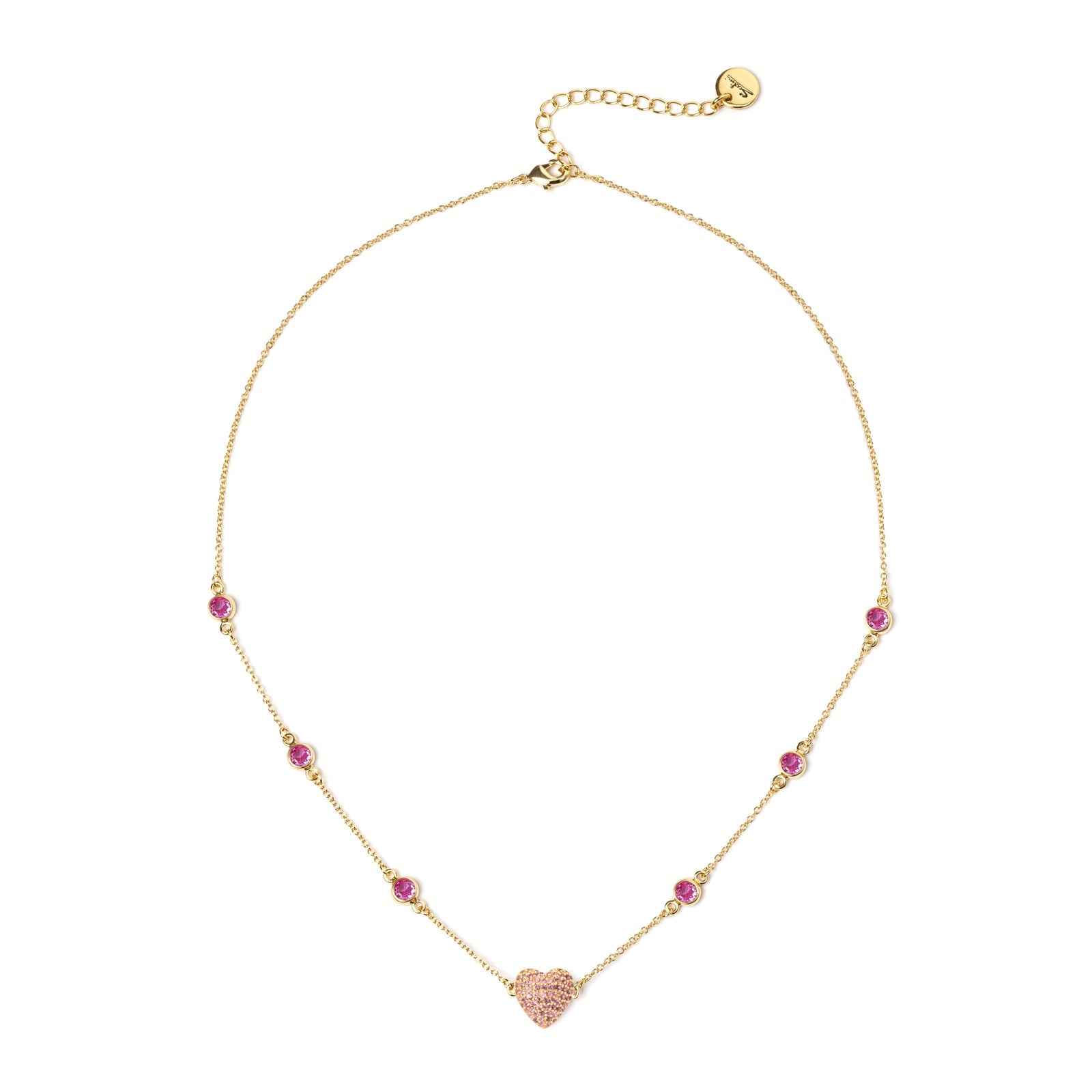 Girocollo catena e cuore Petit Pavè - Rosa - Sodini Bijoux