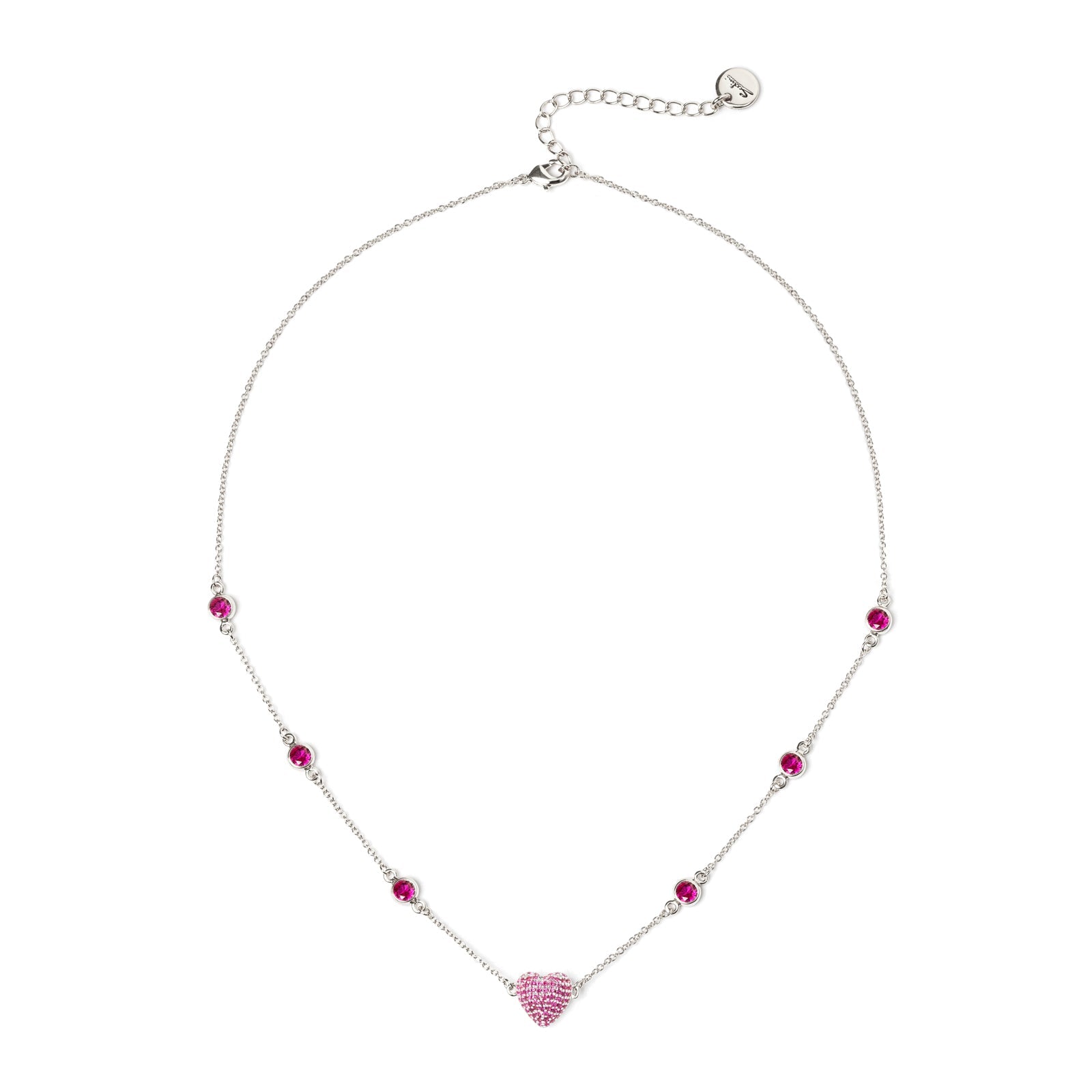 Girocollo catena e cuore Petit Pavè - Fucsia - Sodini Bijoux