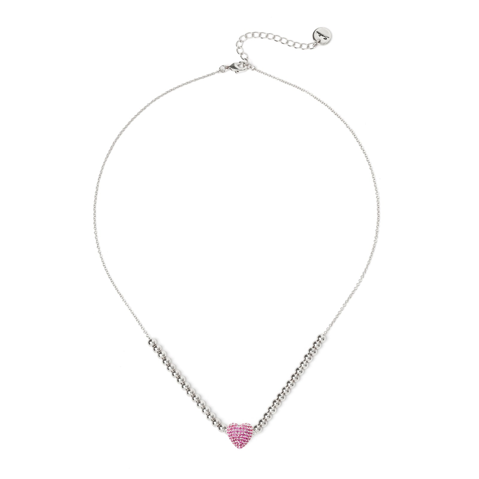 Girocollo boule e cuore Petit Pavè - Fucsia - Sodini Bijoux