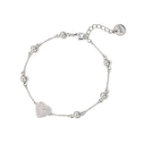 Bracciale catena e cuore Petit Pavè - Bianco - Sodini Bijoux