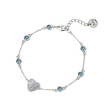 Bracciale catena e cuore Petit Pavè - Blu - Sodini Bijoux