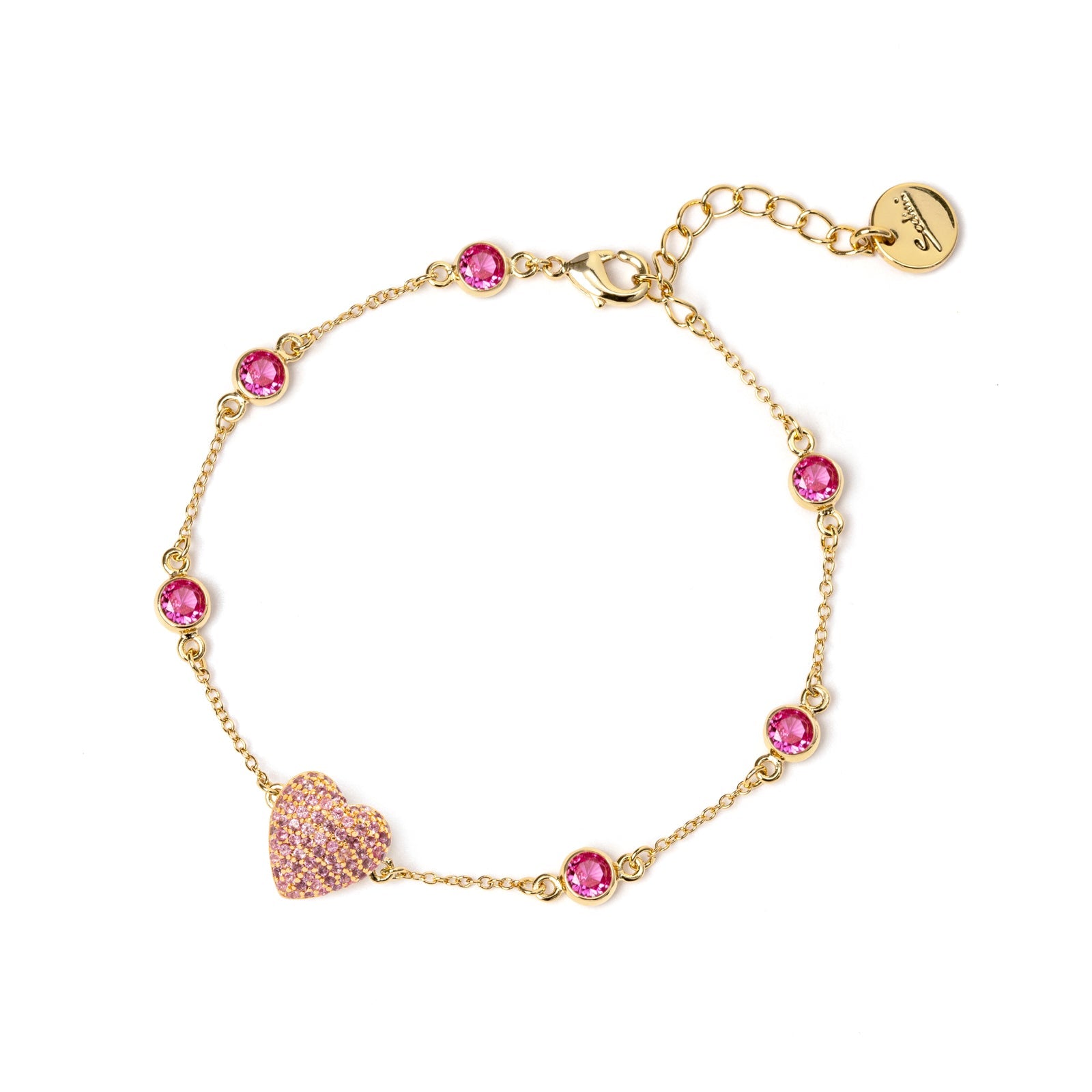 Bracciale catena e cuore Petit Pavè - Rosa - Sodini Bijoux