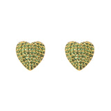 Orecchini a cuore Petit Pavè - Verde - Sodini Bijoux