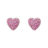 Orecchini a cuore Petit Pavè - Fucsia - Sodini Bijoux