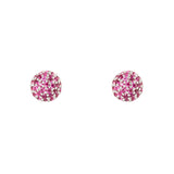 Orecchini a semi-sfera Petit Pavè - Fucsia - Sodini Bijoux