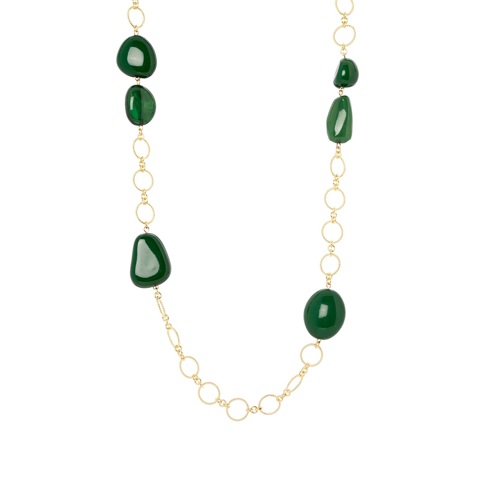 Collana catena e ciottoli Corinne - Verde - Sodini Bijoux