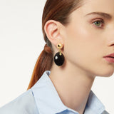 Earrings with little olive Corinne - Black - Sodini Bijoux