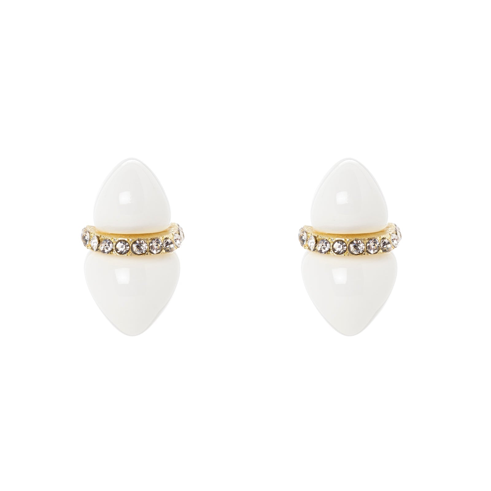 Orecchini a due gemme Cocoon - Bianco - Sodini Bijoux