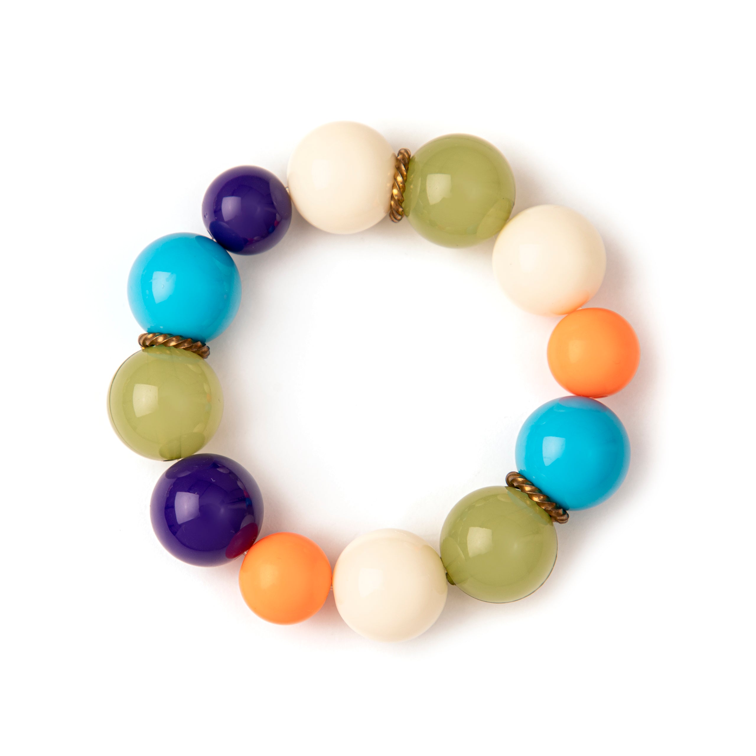 Bracciale elastico a boule multicolore Bloom - Multicolor - Sodini Bijoux