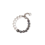 Bead and boule bracelet Jane - Grey - Sodini Bijoux