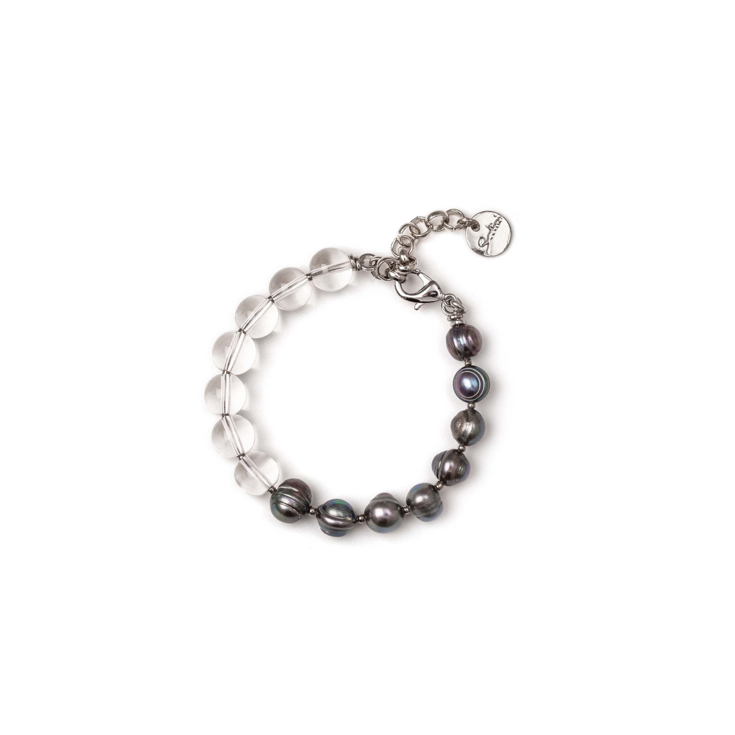 Bracciale perle e boule Jane - Grigio - Sodini Bijoux