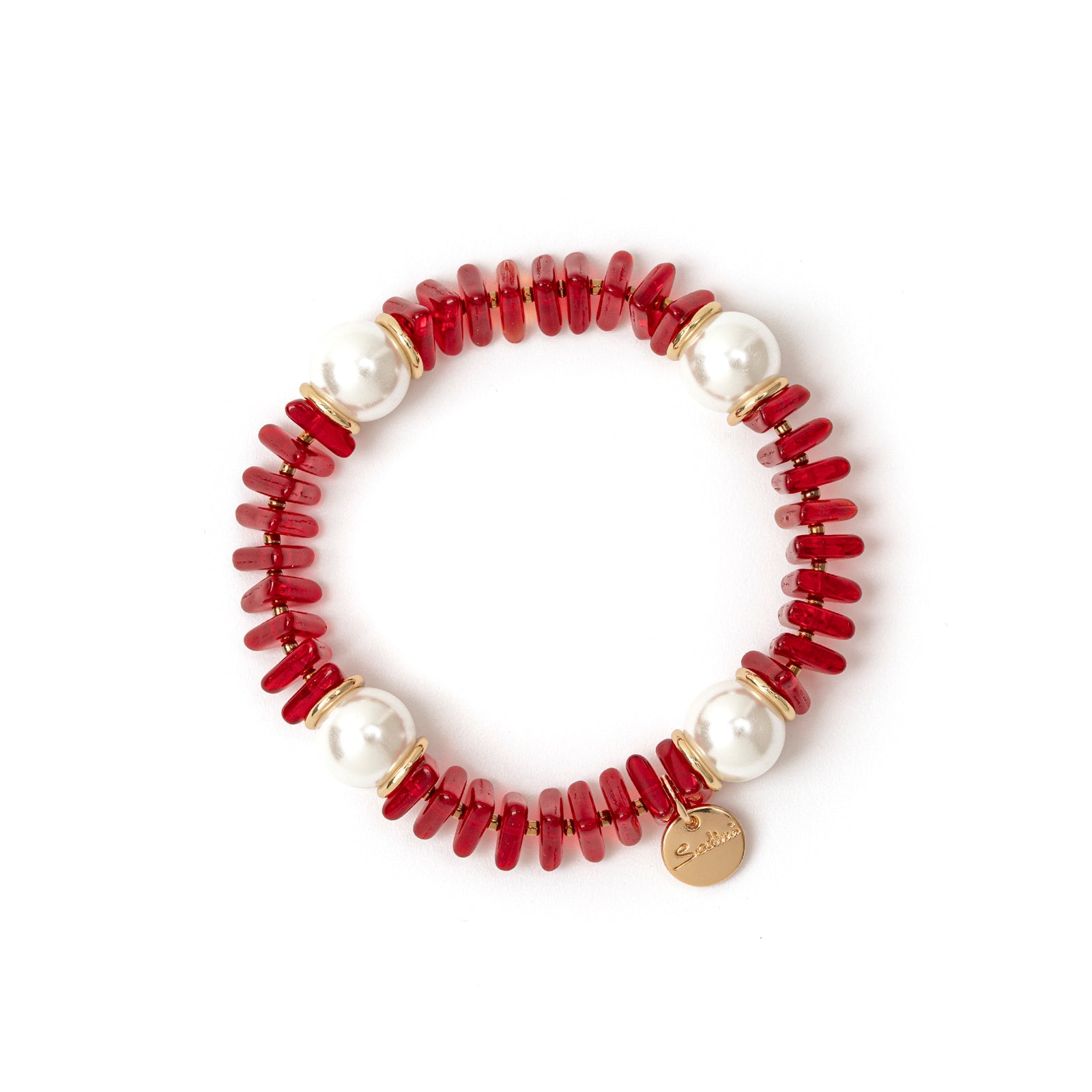 Bracciale Jane Rosso e Perla - Rosso - Sodini Bijoux