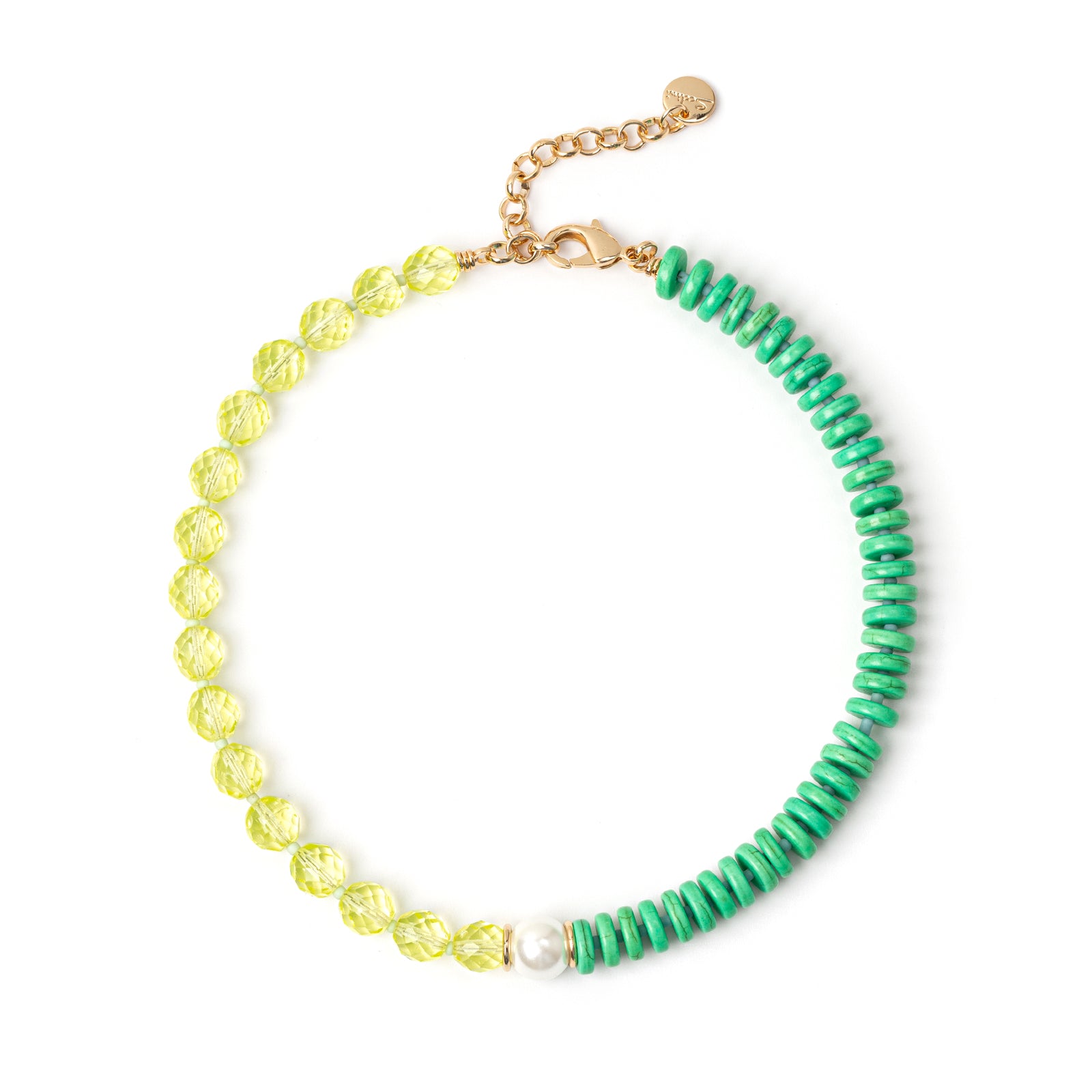 Girocollo Jane Bicolore Verde e Giallo - Verde - Sodini Bijoux